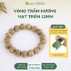 Vòng Tay Trầm Hạt Tròn 14mm Trầm Hương TTT Vân Đẹp Hỗ Trợ Xua Đuổi Tà Khí, Phong Thủy, Bình An